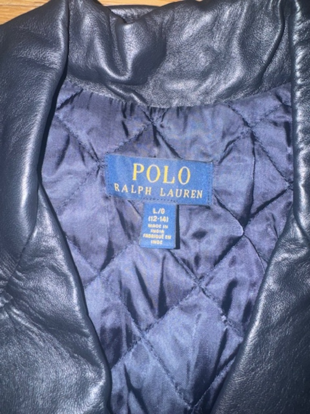 Ralph Lauren Black Leather Jacket. Girl. Size L (13/14) - Picture 3 of 8